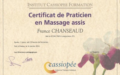 Certificat de Practicien en massage assis